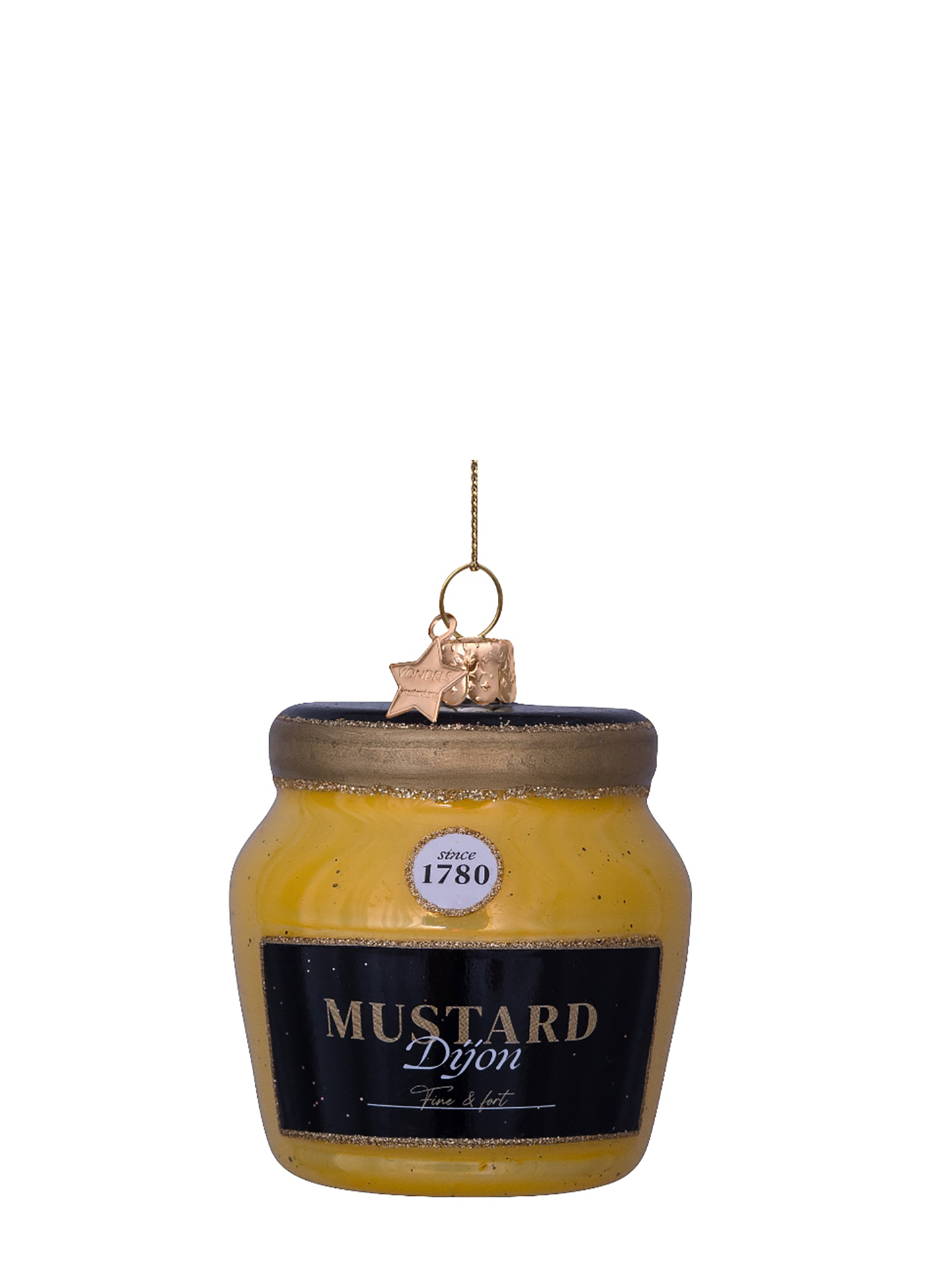 Mustard jar glass ornament