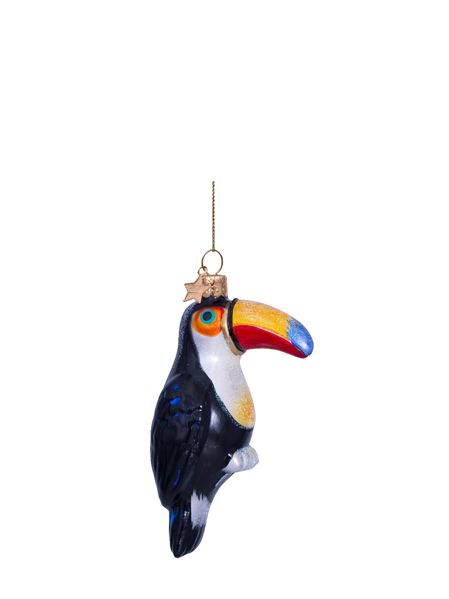 Tucan glass ornament, black