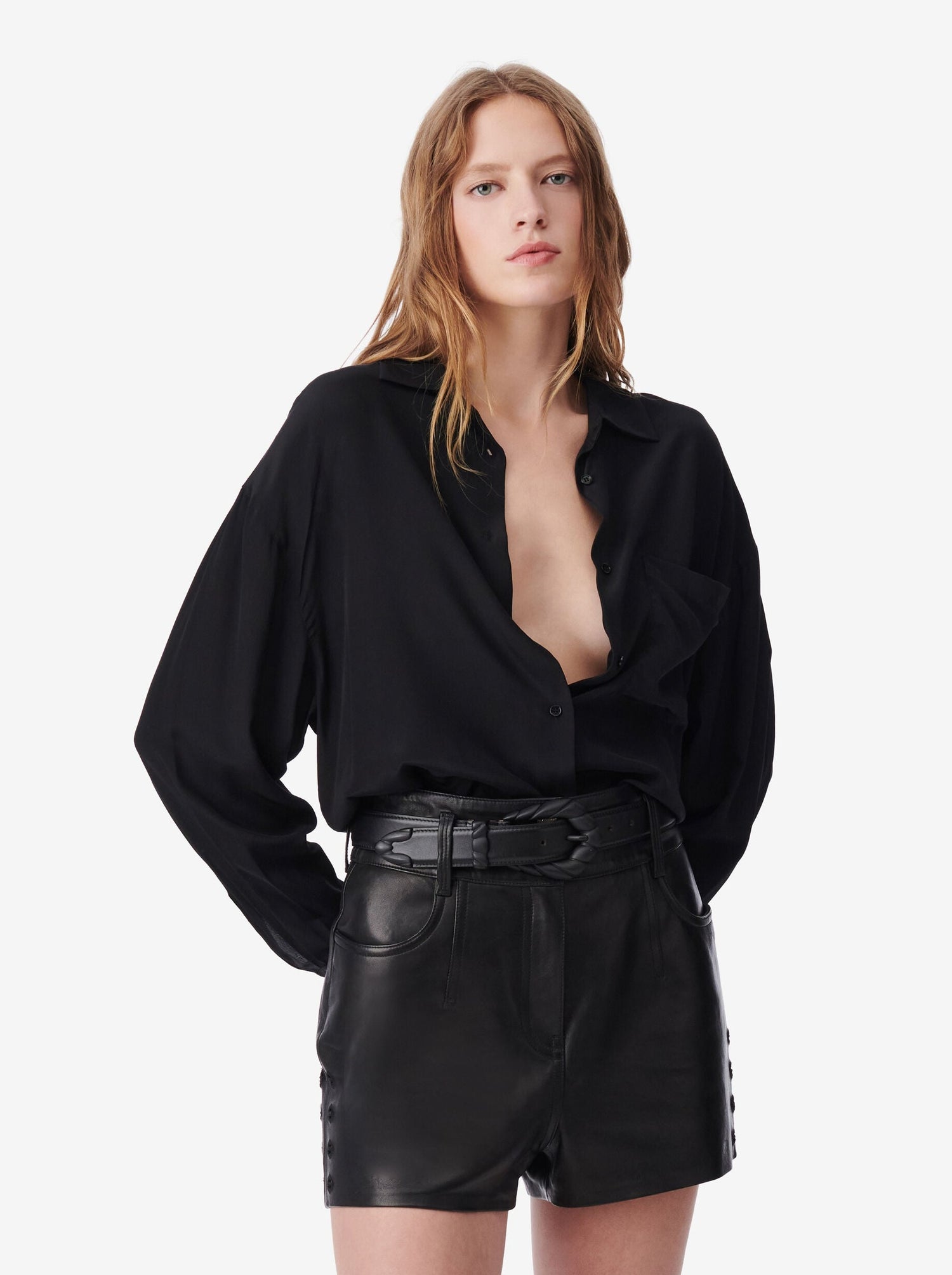RYLEE silk blouse, black