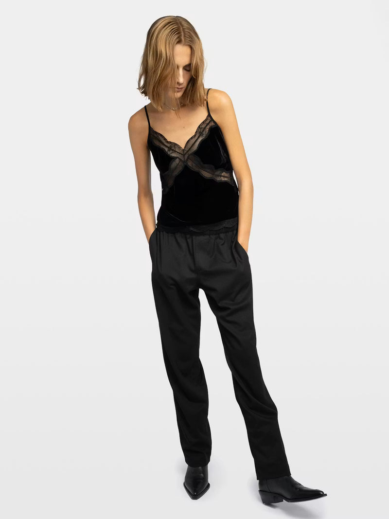 Cishi Velvet Top, Black