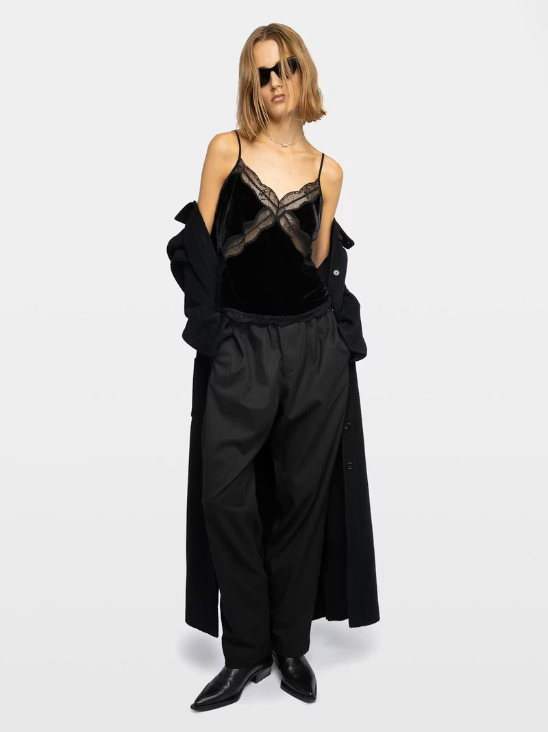 Cishi Velvet Top, Black