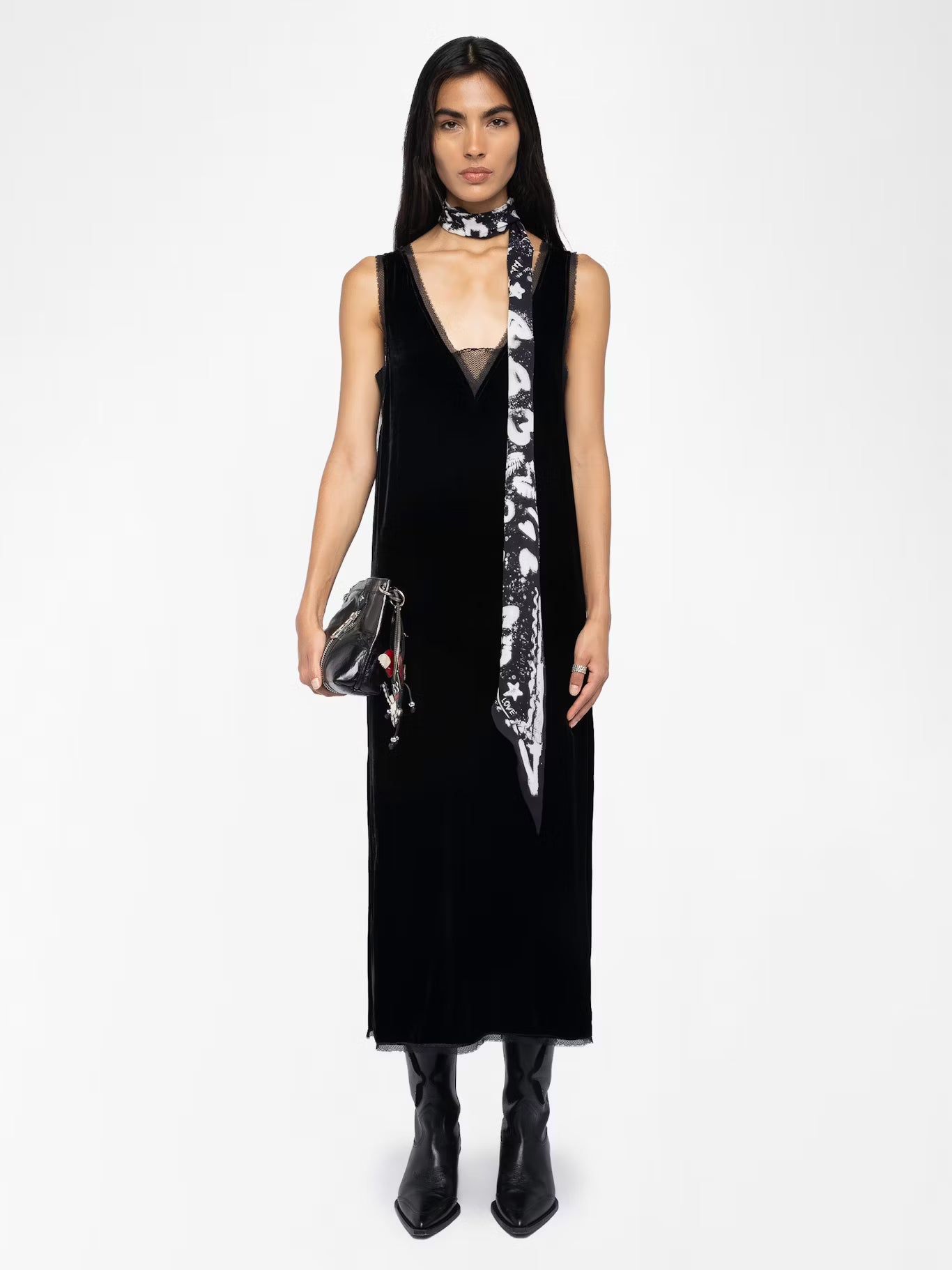 Renzo velvet dress, black