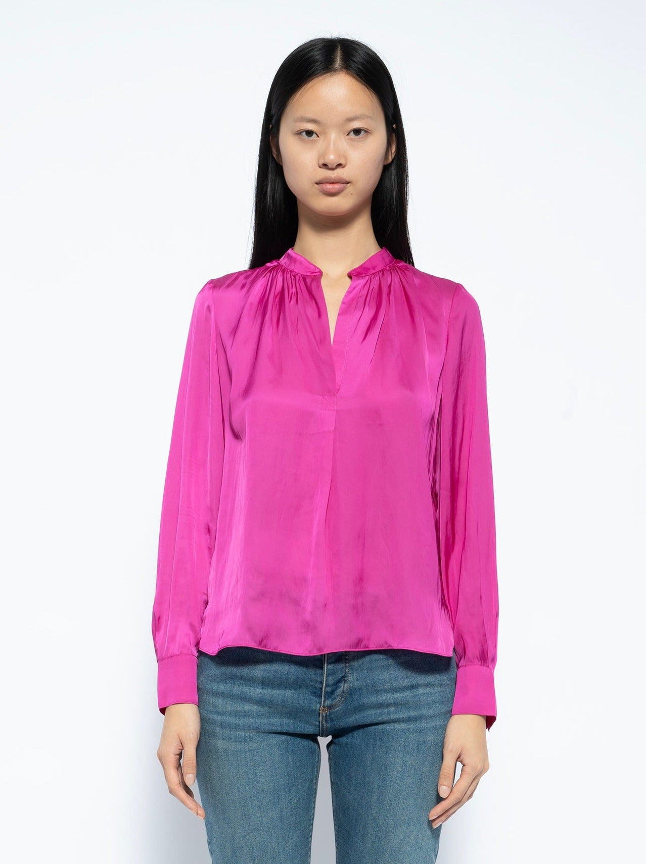 Tink Satin blouse, pink