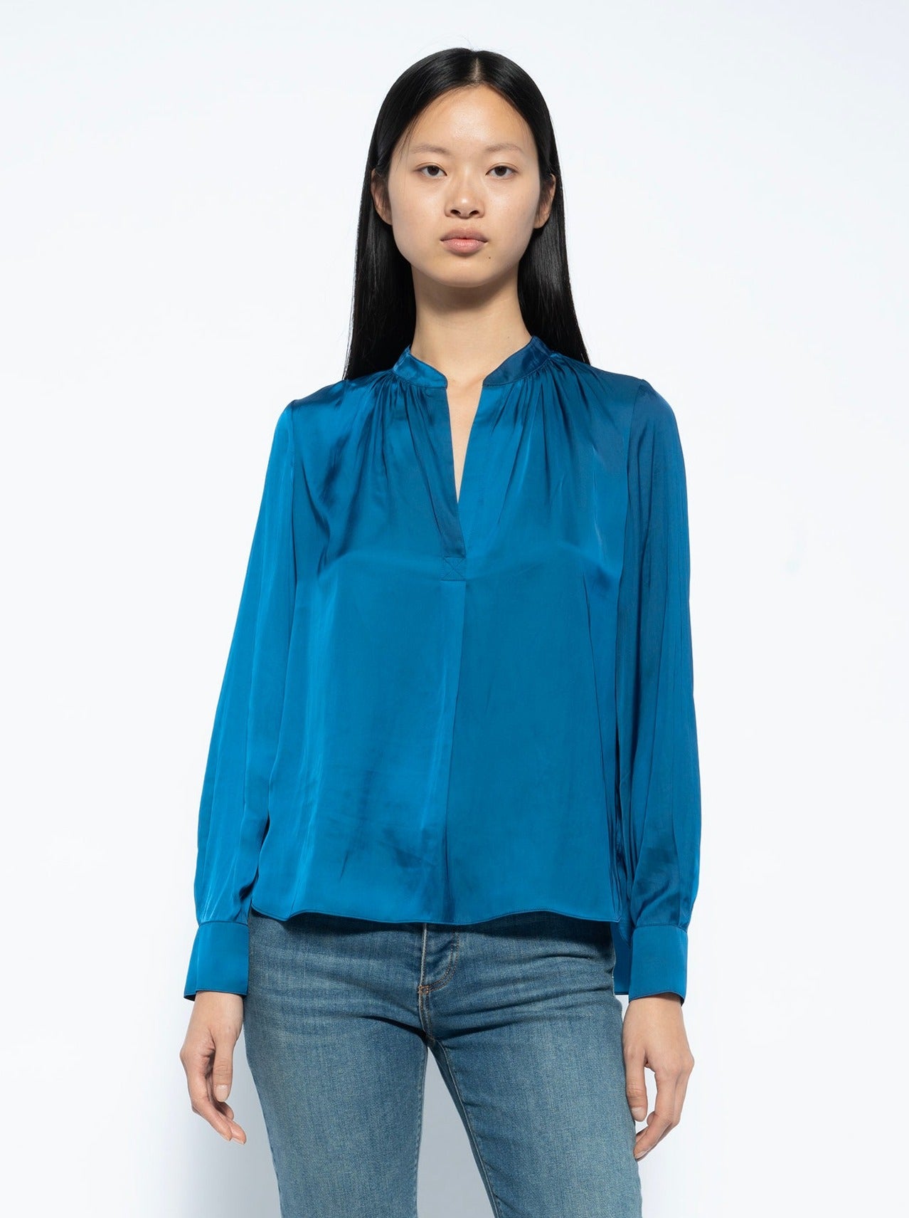 Tink Satin Blouse, blue