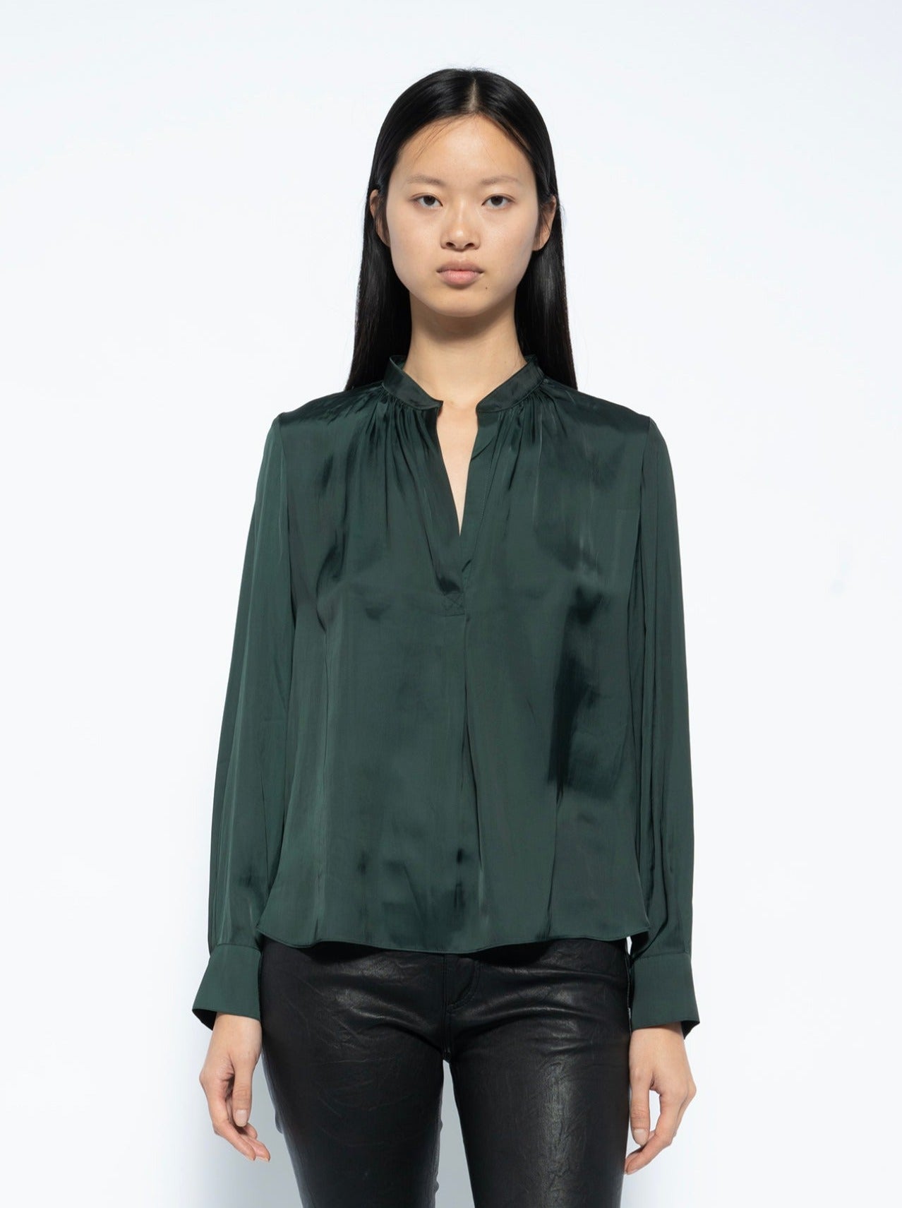 Tink Satin blouse, green