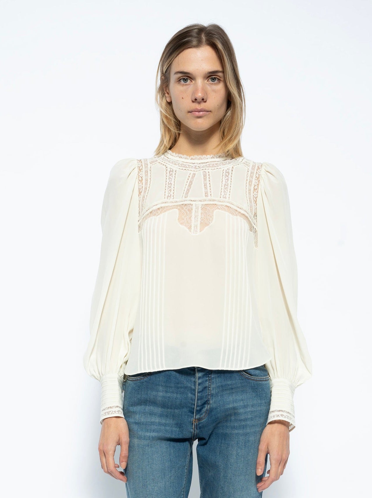 Thena Cdc Lace Shirt, ivory