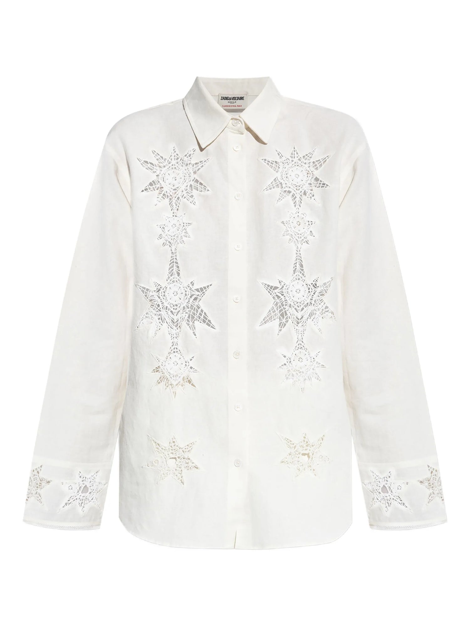 Morning cotton-linen embroidered shirt, judo