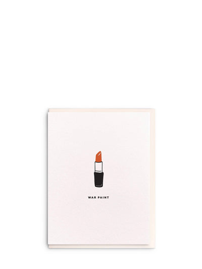 War paint lipstick, encouragement card