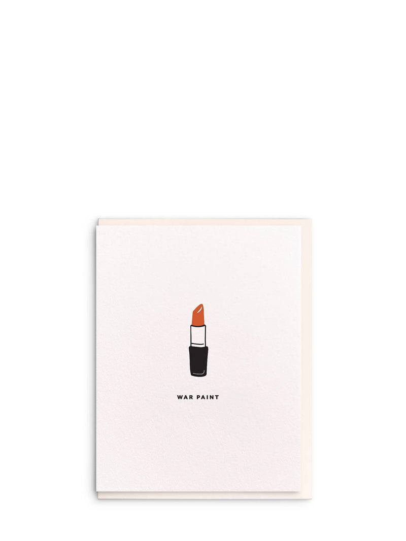 War paint lipstick, encouragement card