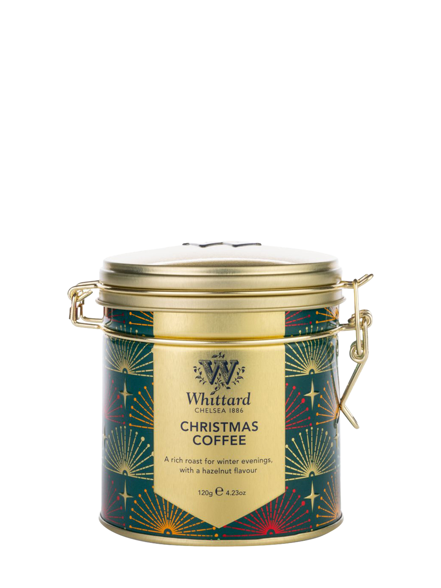 Christmas Coffee in tin can, ground coffee with hazelnut flavor 120g