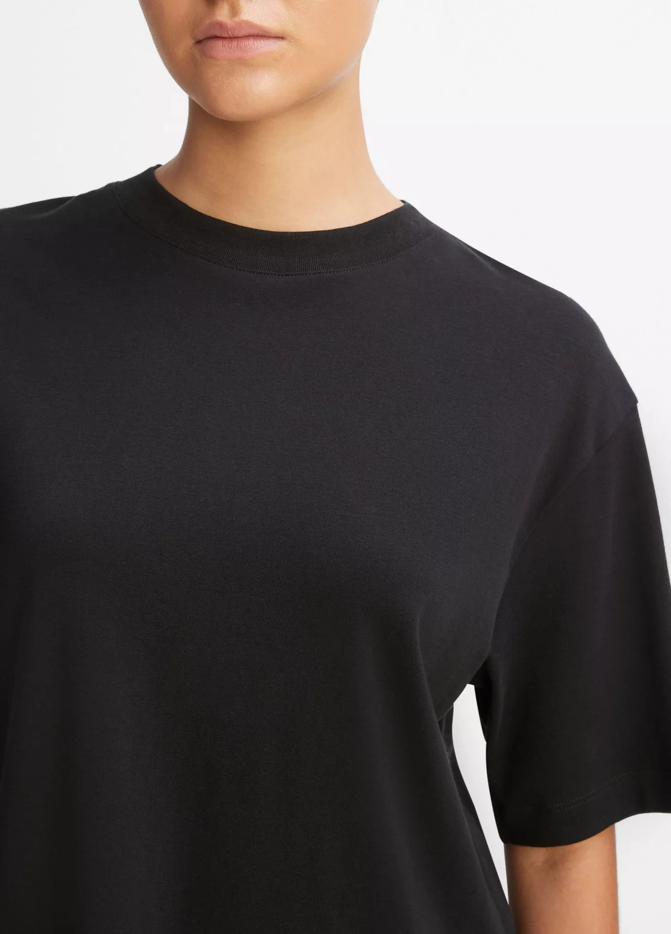 Wide sleeve crop tee, black