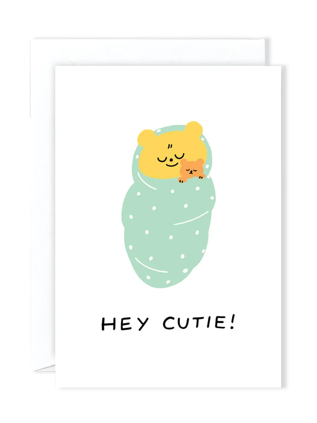 Hey cutie, new baby greeting card