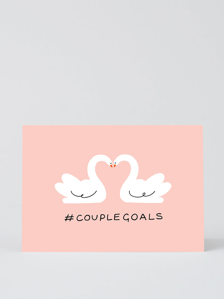 Wedding card #Couplegoals swans,