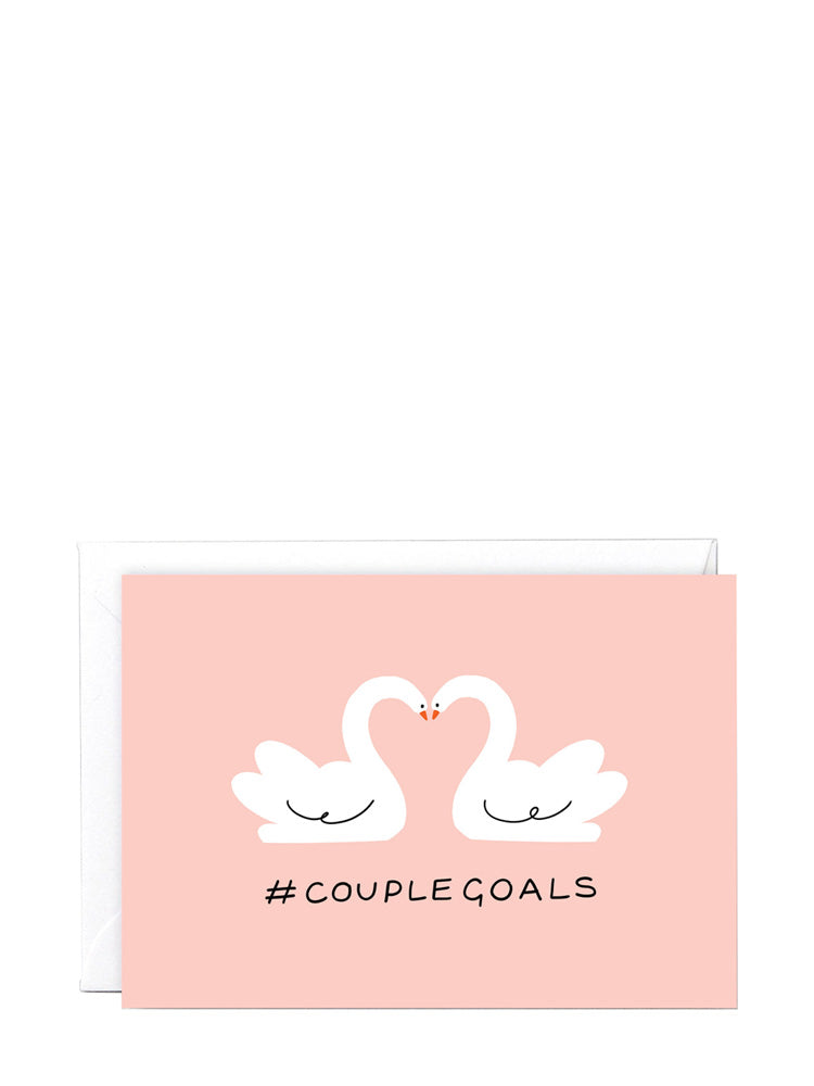 Wedding card #Couplegoals swans,