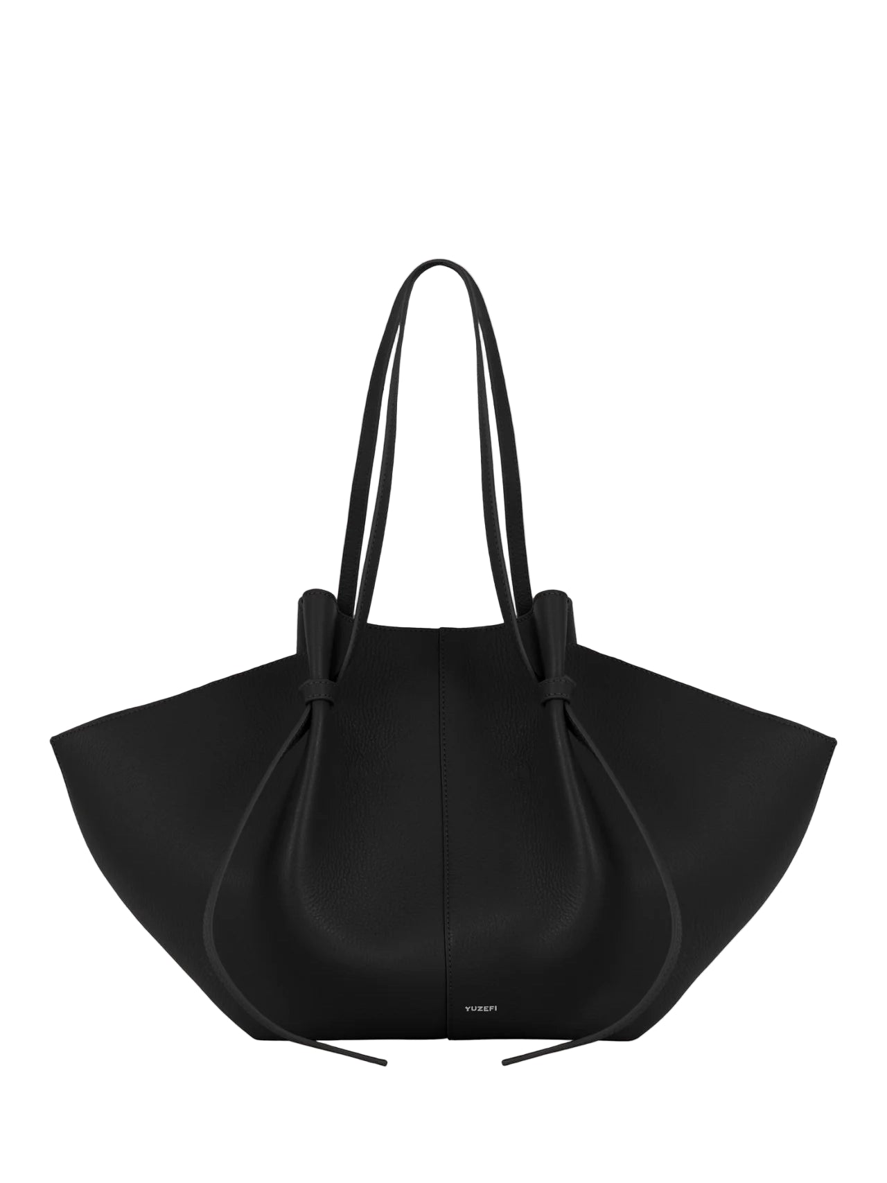 Large Mochi bag, black pebble grain leather