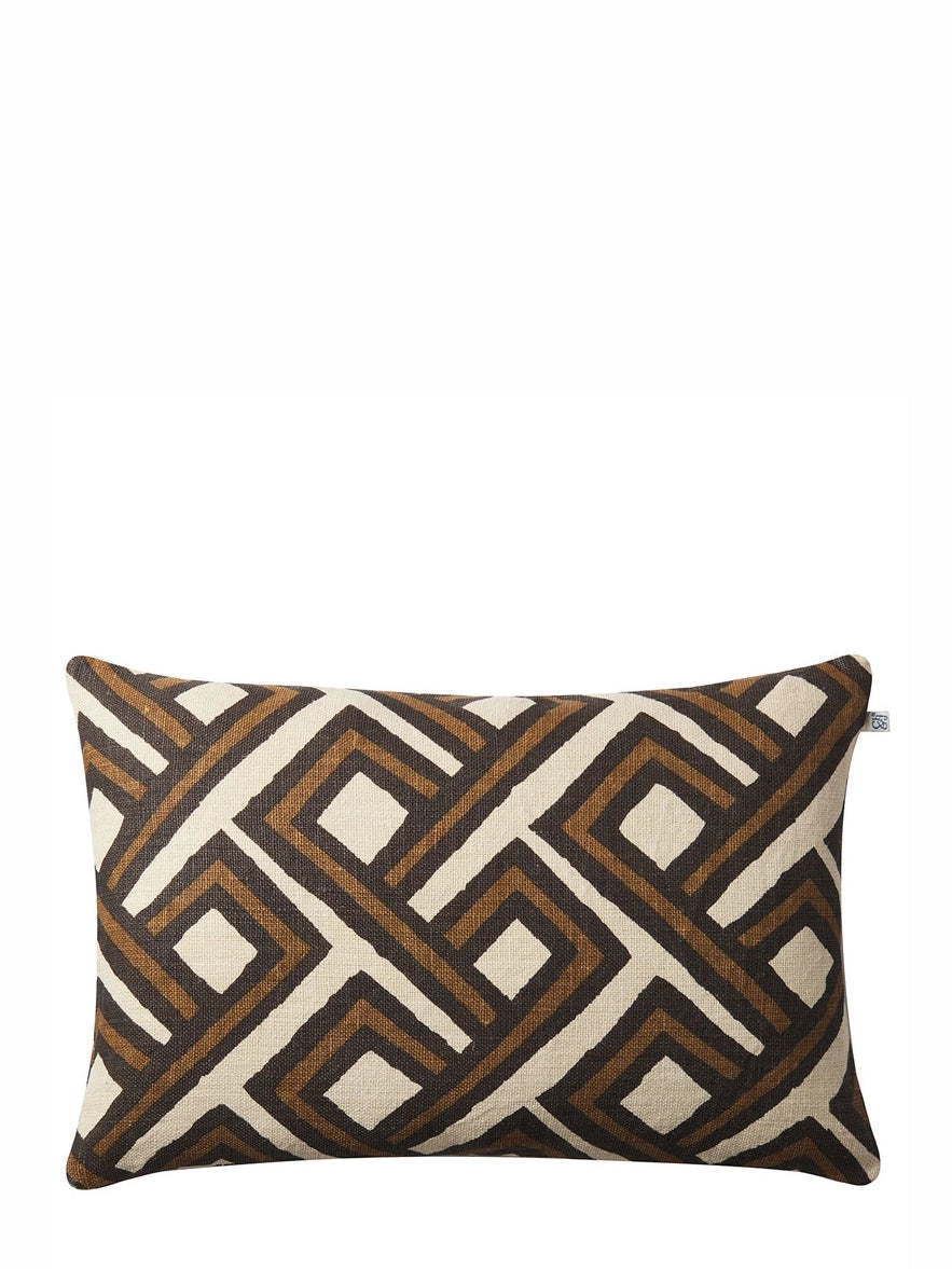 Lanka Linen Cushion Cover (40x60cm), Beige/brown/taupe