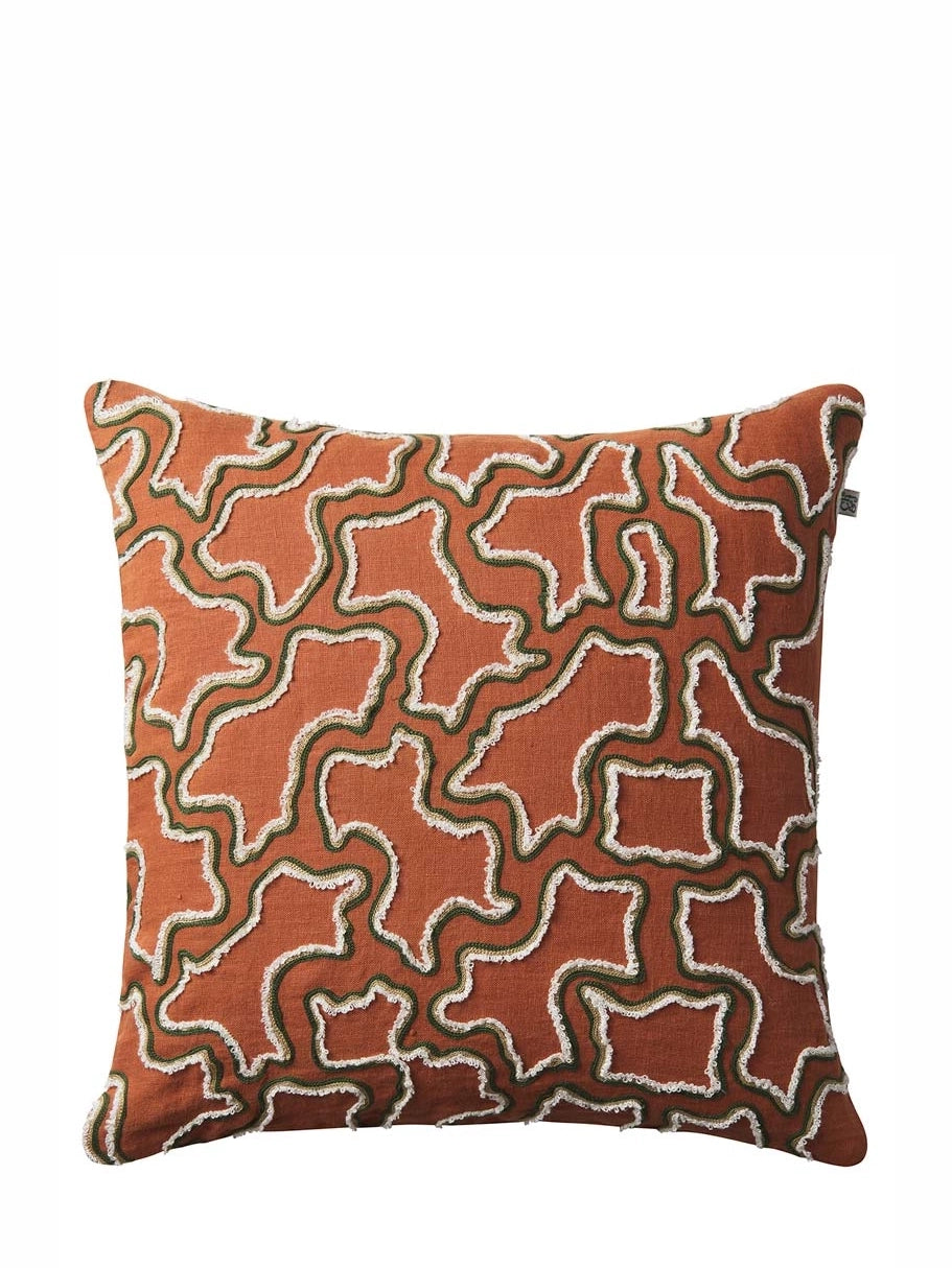 Kamal Linen Cushion Cover (50x50cm), Terracotta