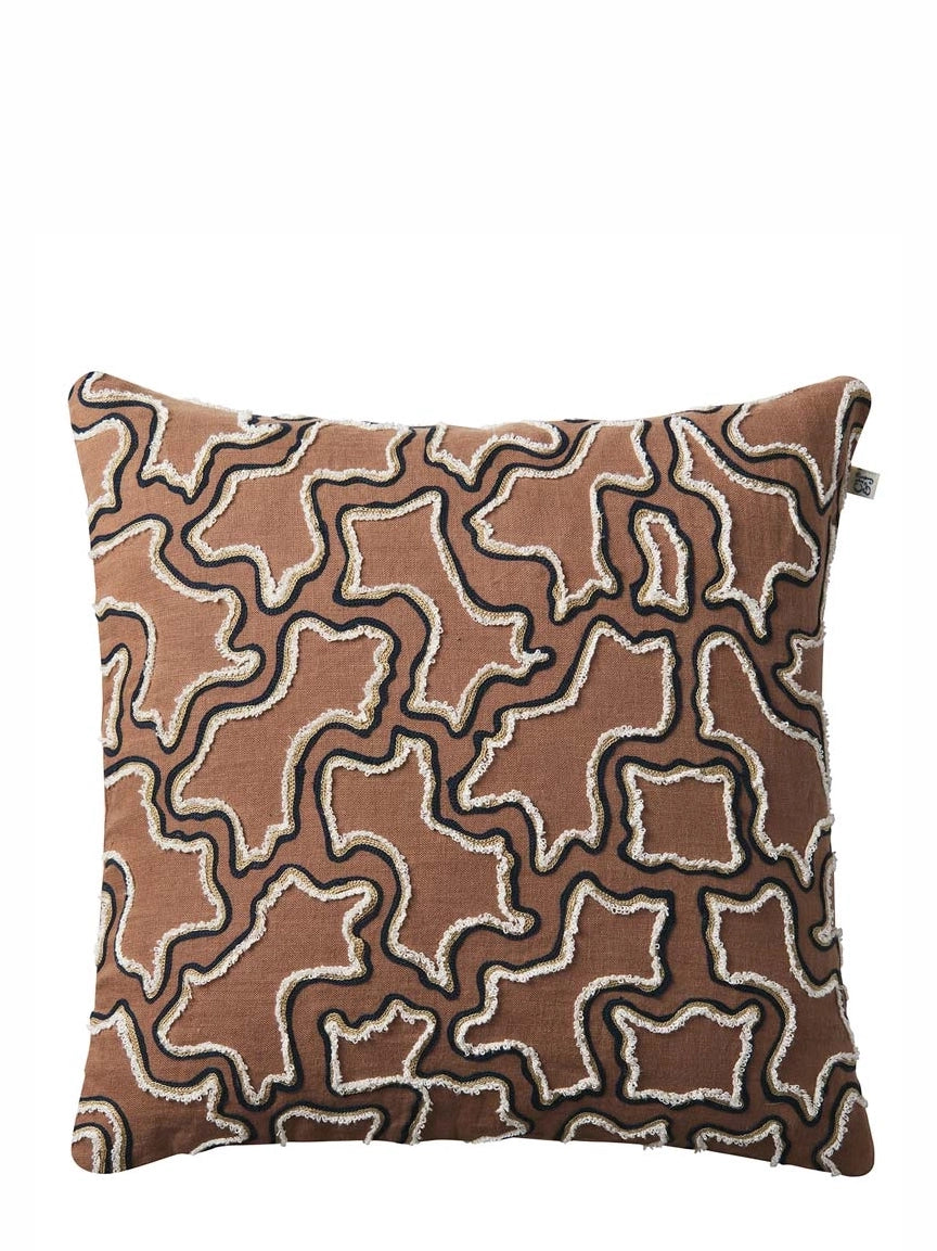 Kamal Linen Cushion Cover (50x50cm), Cognac