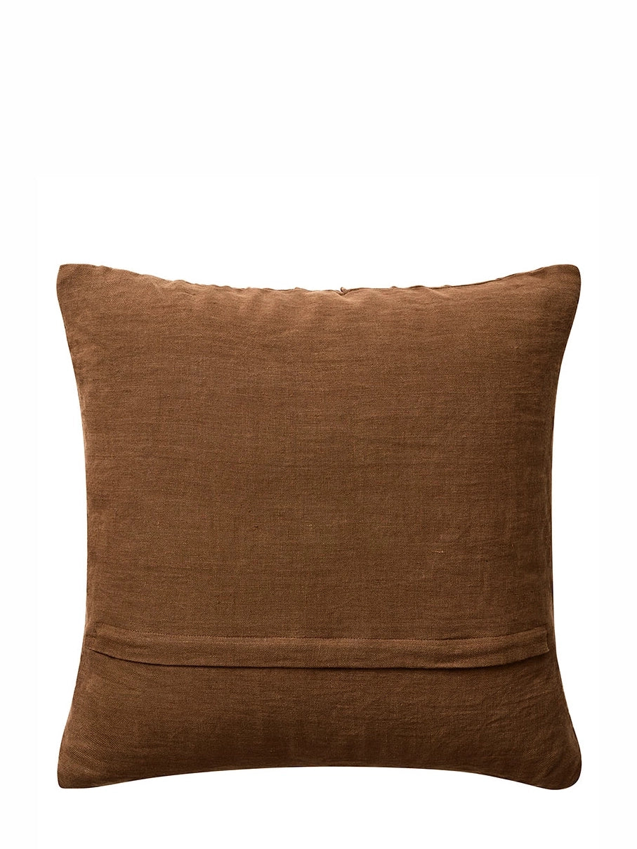 Kamal Linen Cushion Cover (50x50cm), Cognac