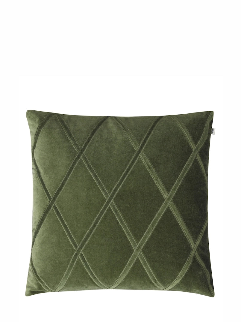 Orissa Velvet Cushion Cover (50x50cm), Cactus Green