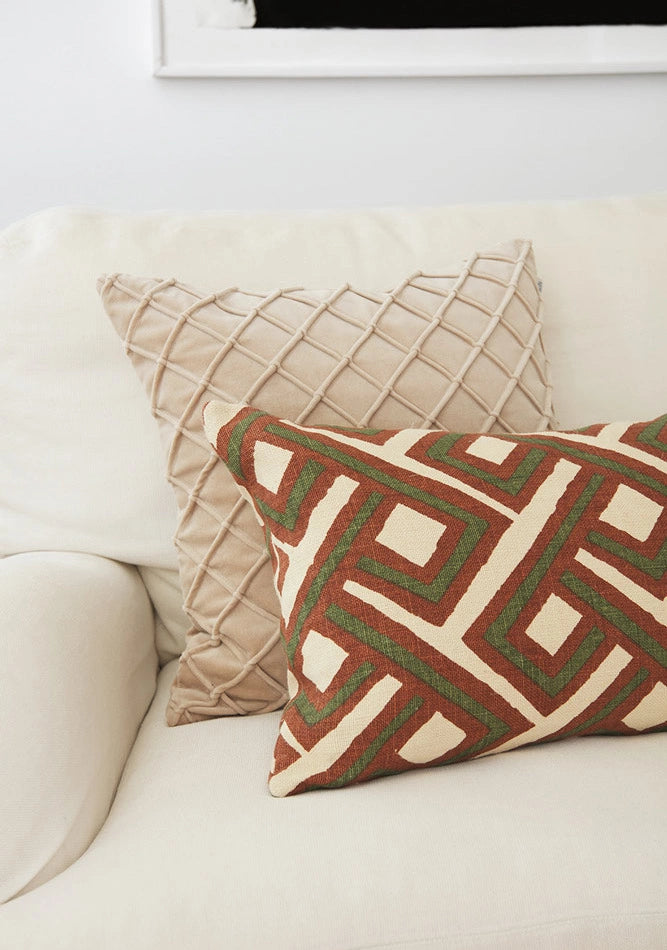 Deva Velvet Cushion Cover (50x50cm), Tan