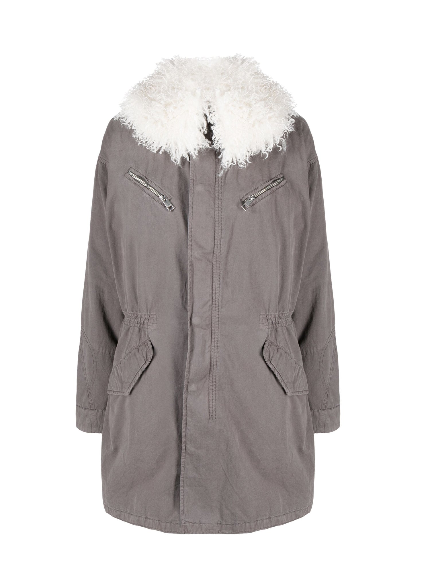 Kidea cotton lave parka coat, grey