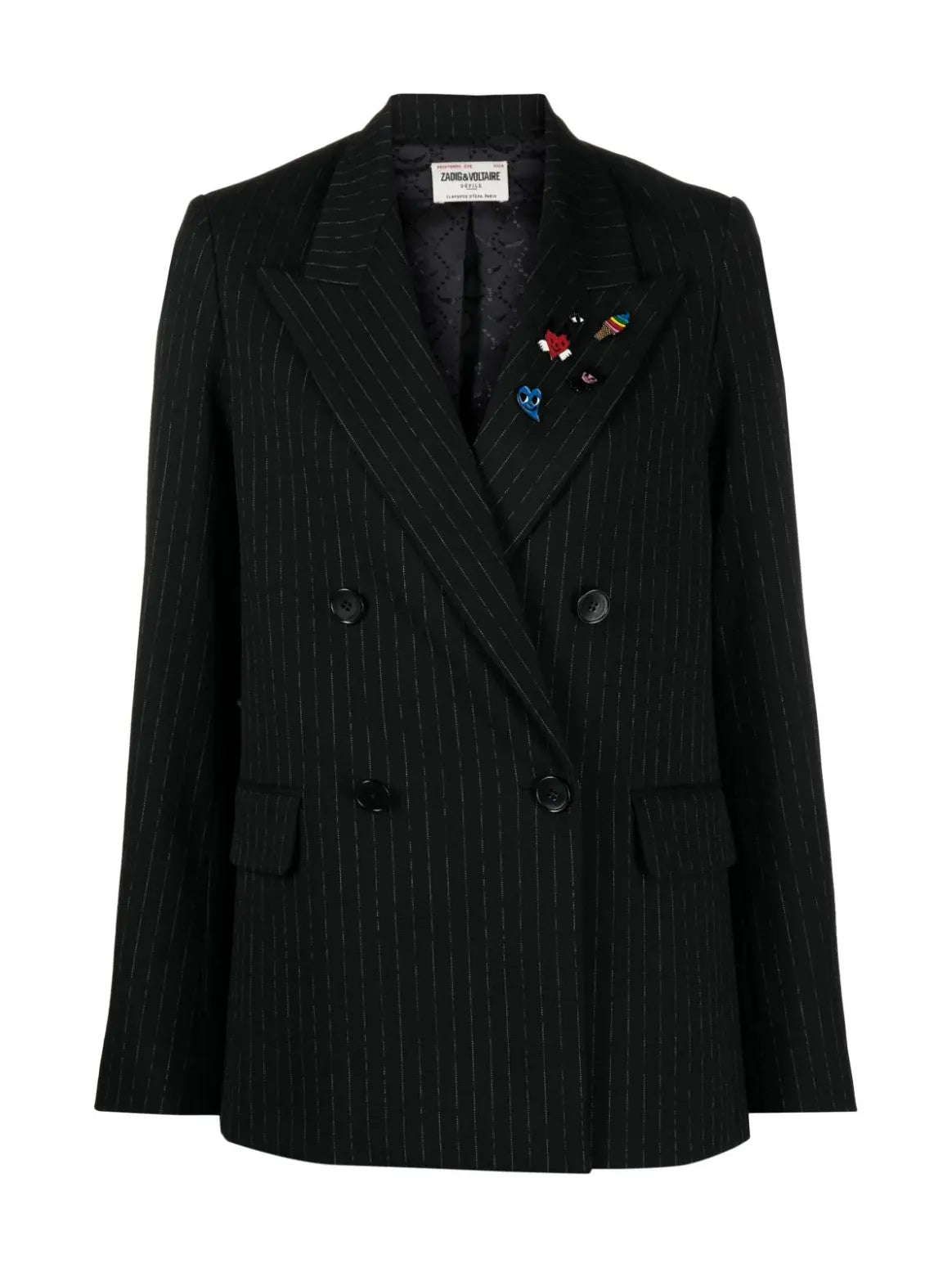 VALDO TAILLEUR PINSTRIPE blazer, black