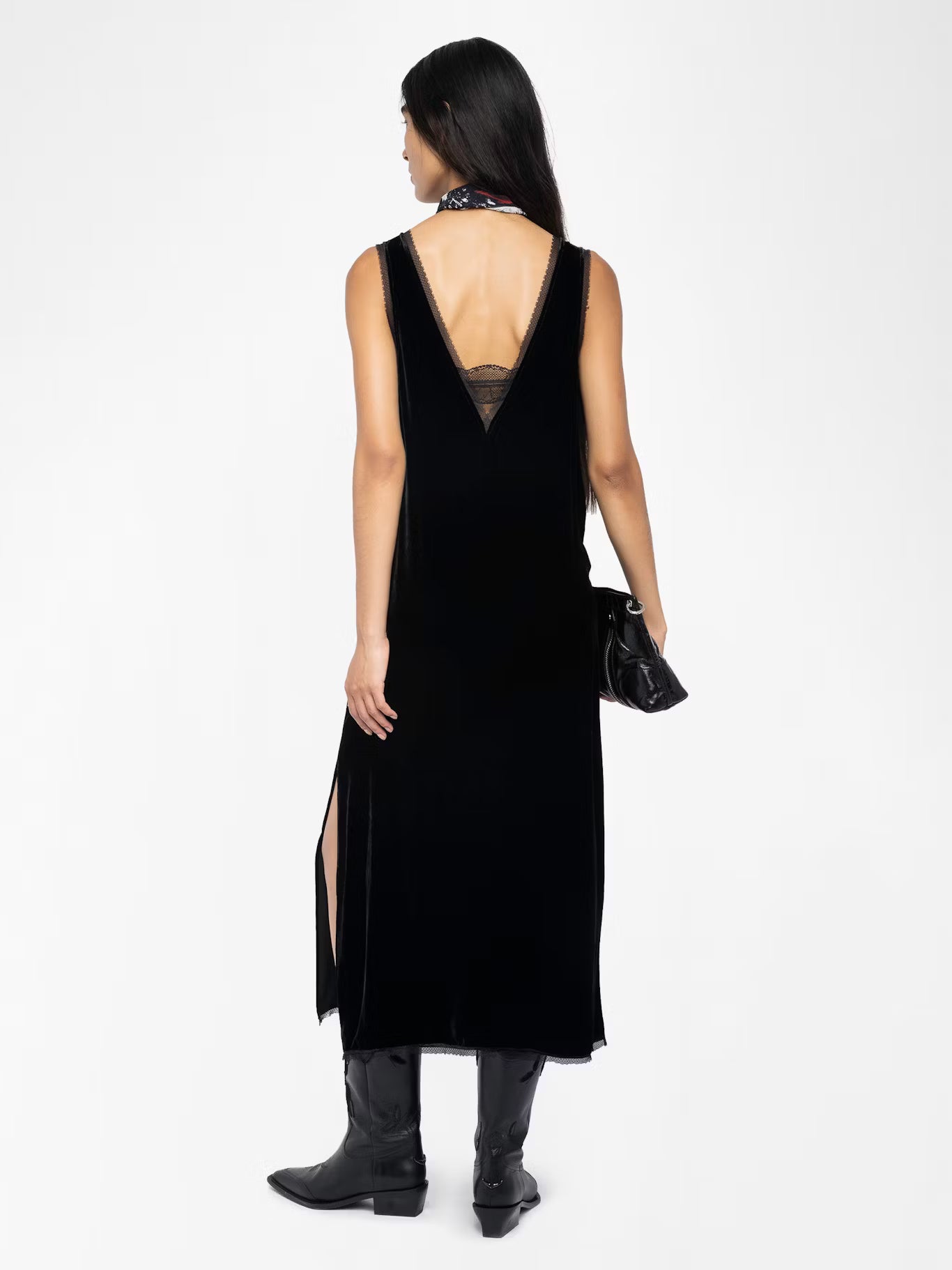 Renzo velvet dress, black