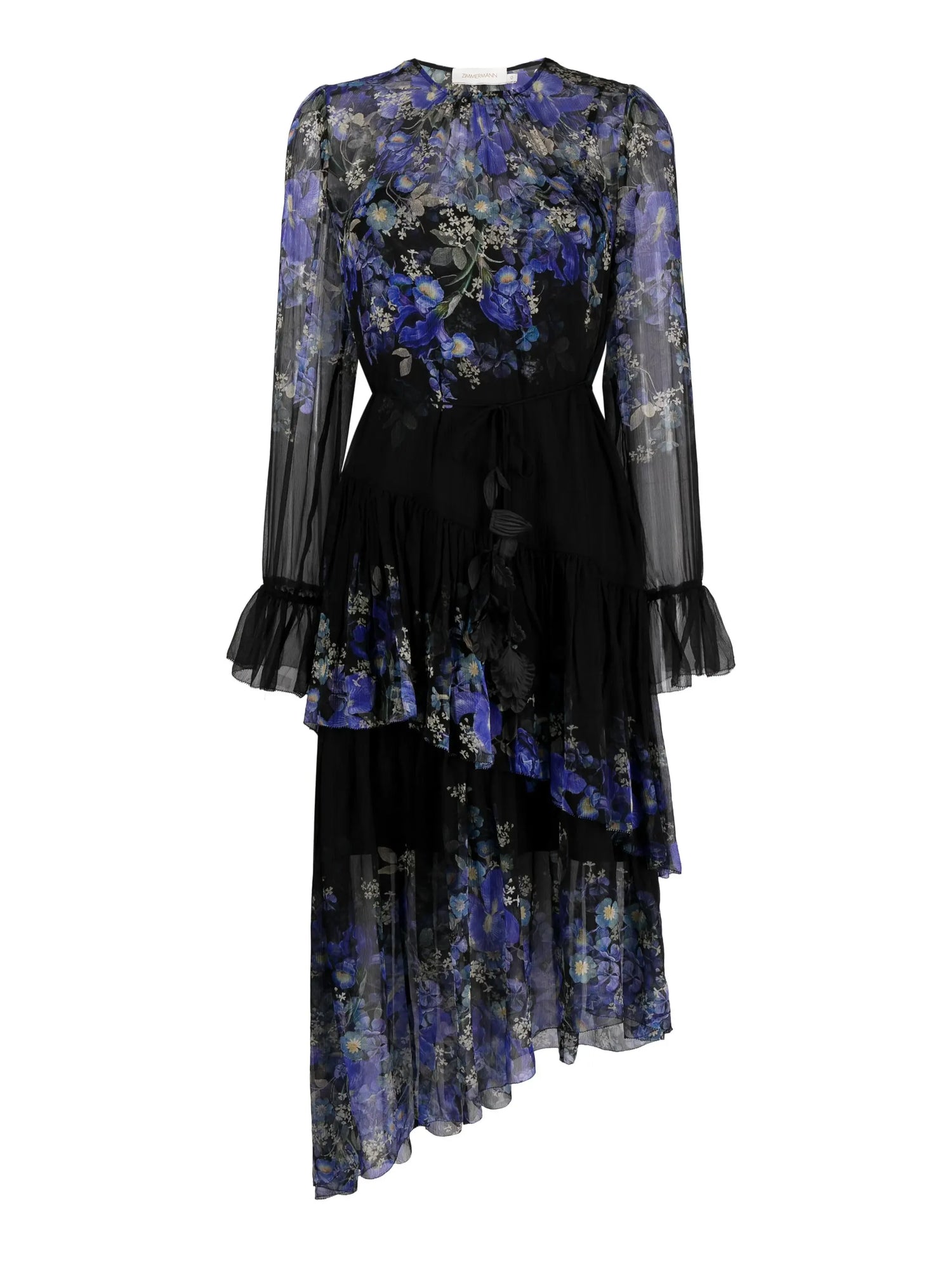 Lyrical Tiered Dress, blue iris black
