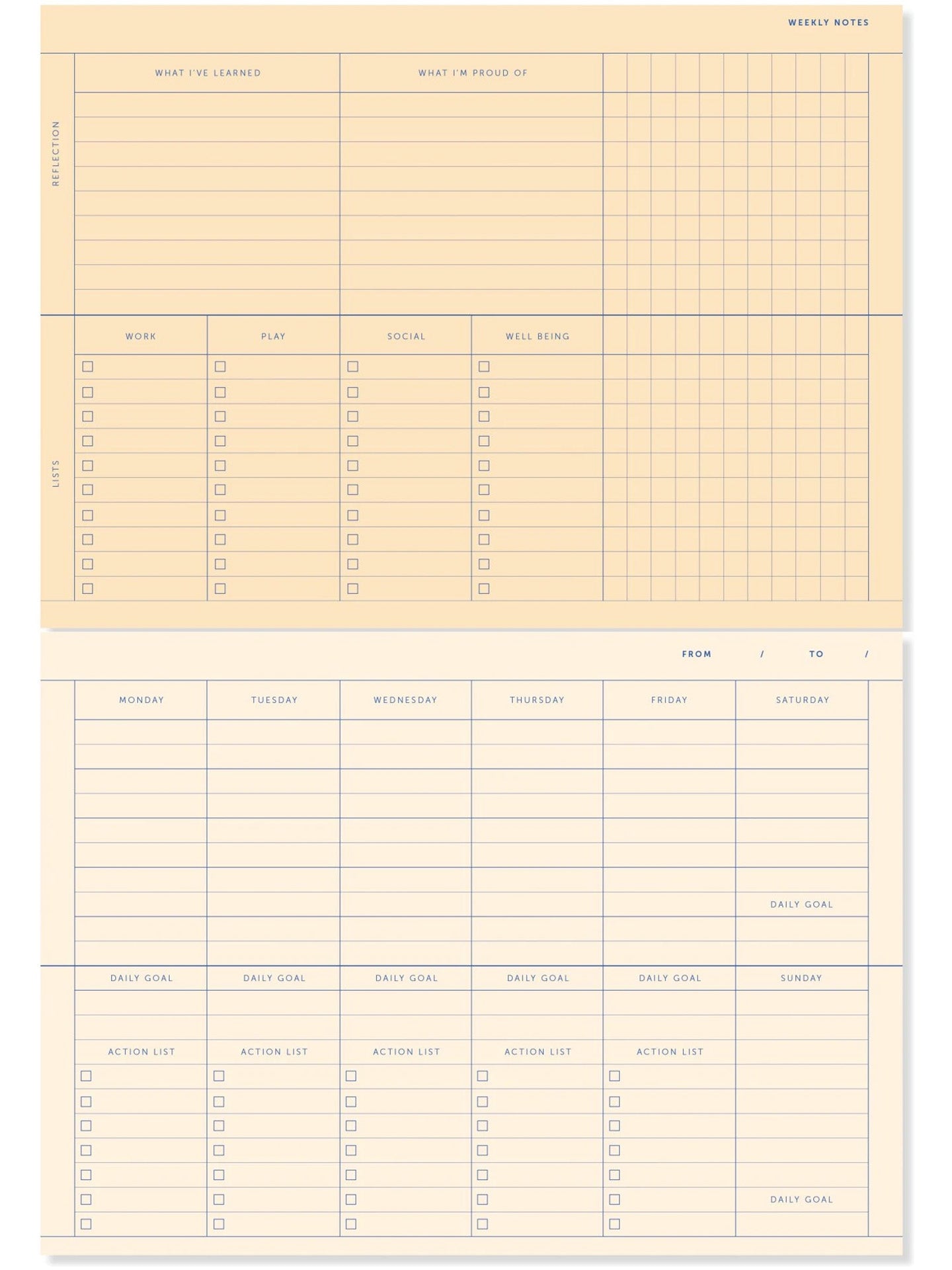 Deskplanner, Toile de Jouy