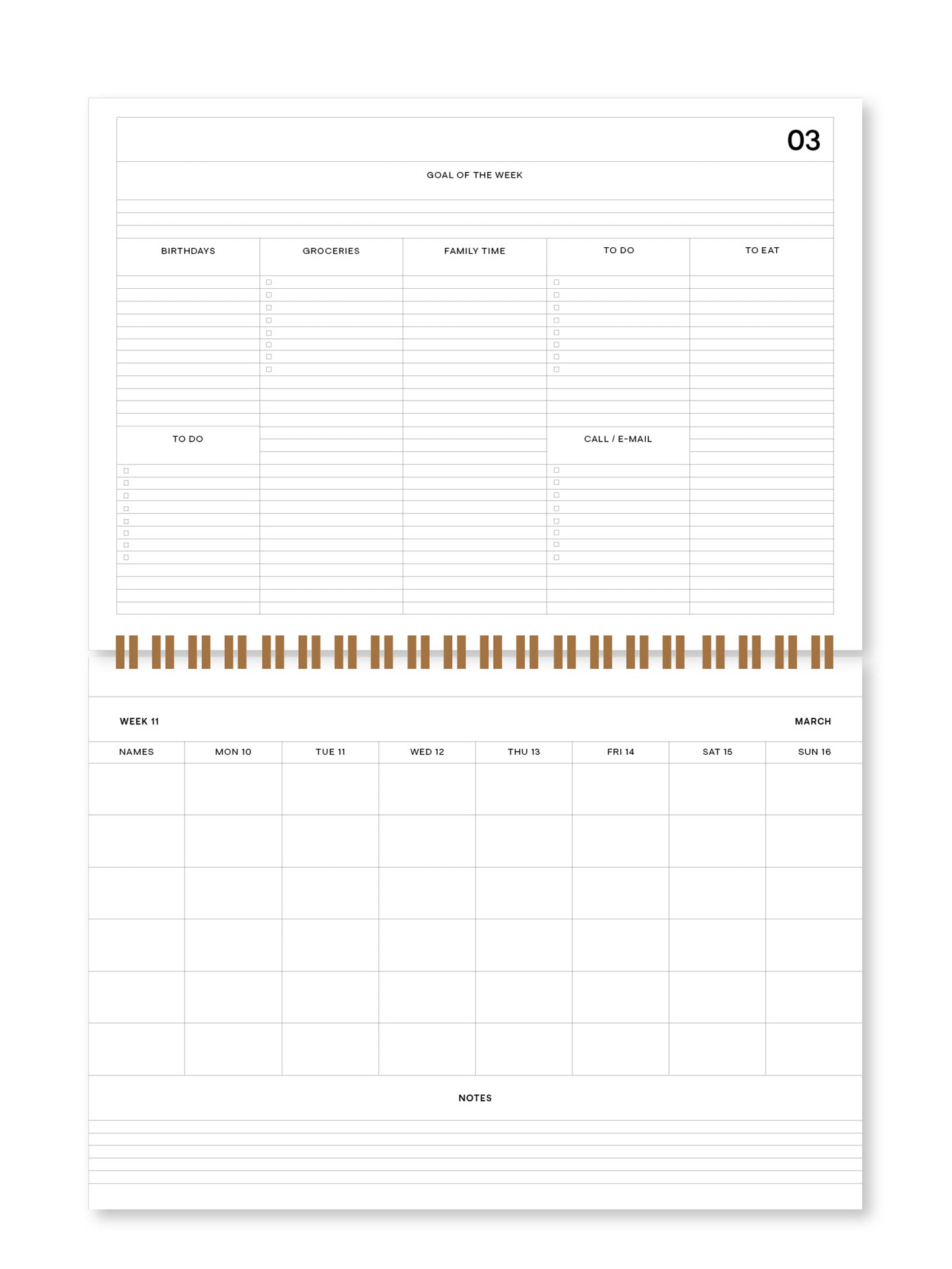 Fabrique Family Planner 2025, Black stripes