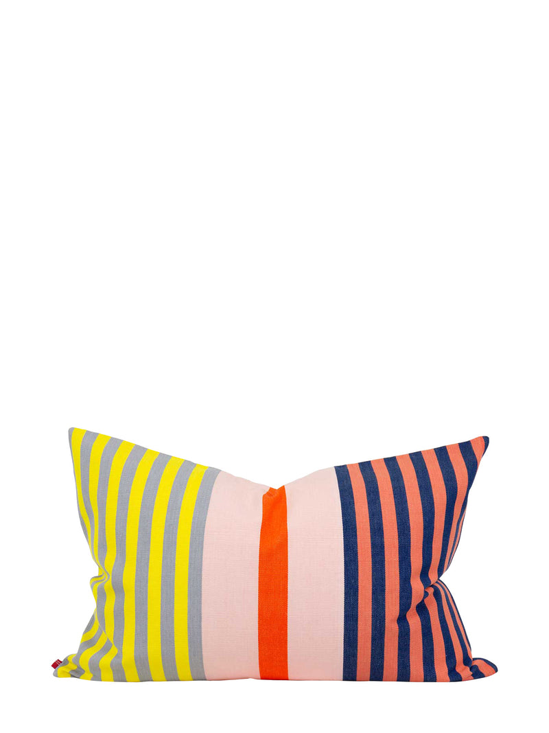 Arturo big cushion cover, yellow/pink/orange stripes (50x70cm)