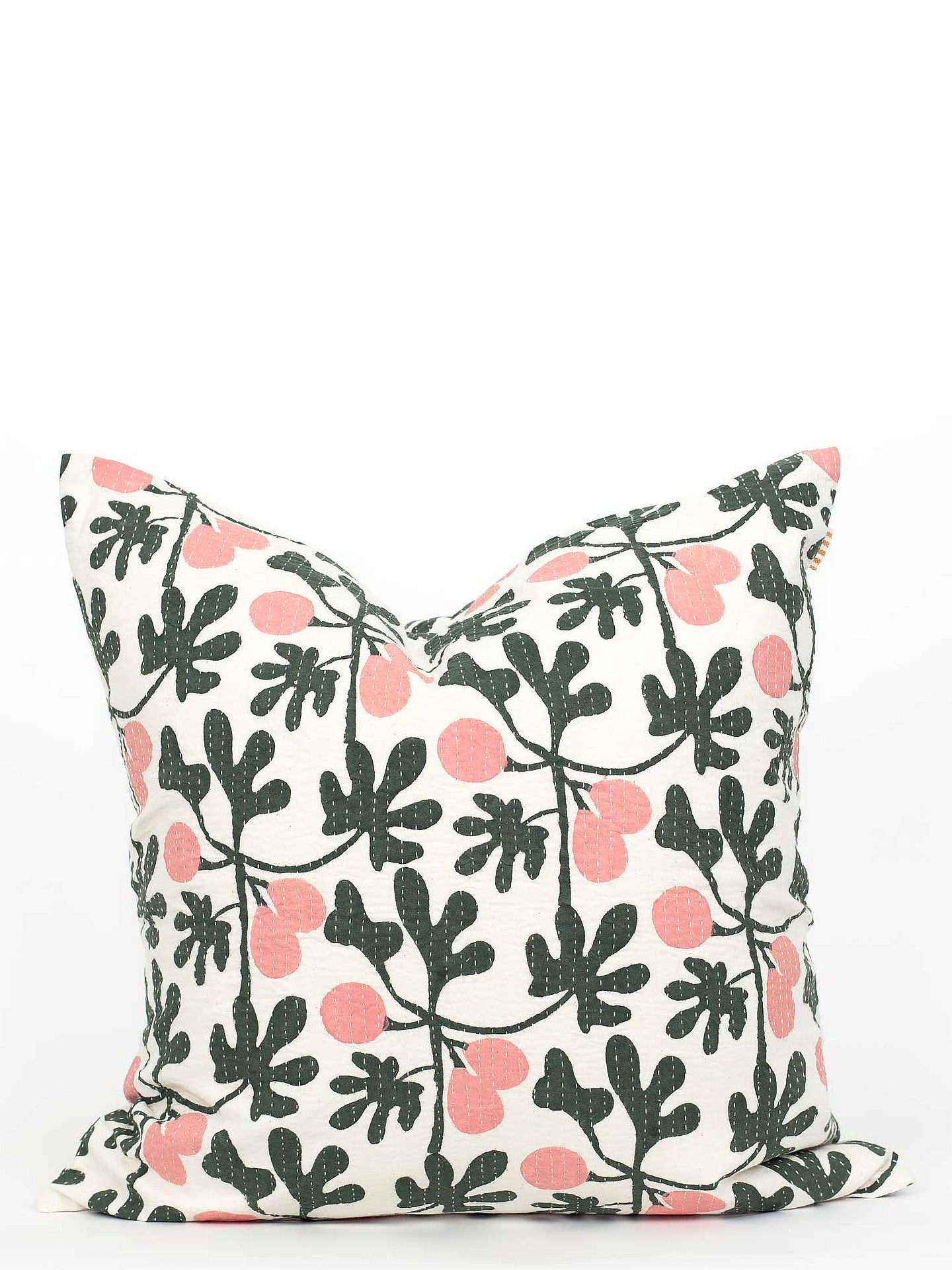 Fig cushion cover 50x50, green/pink