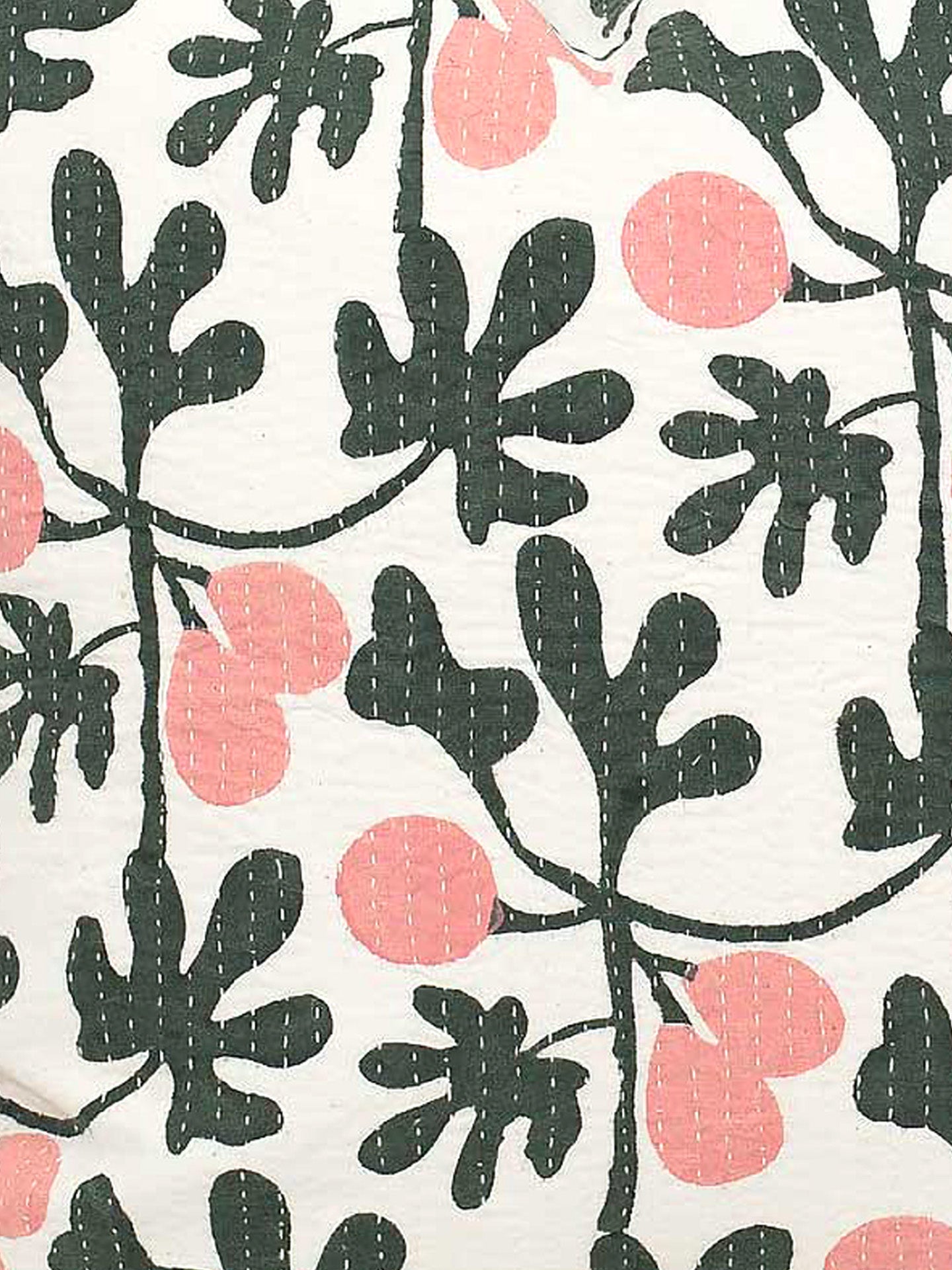 Fig cushion cover 50x50, green/pink