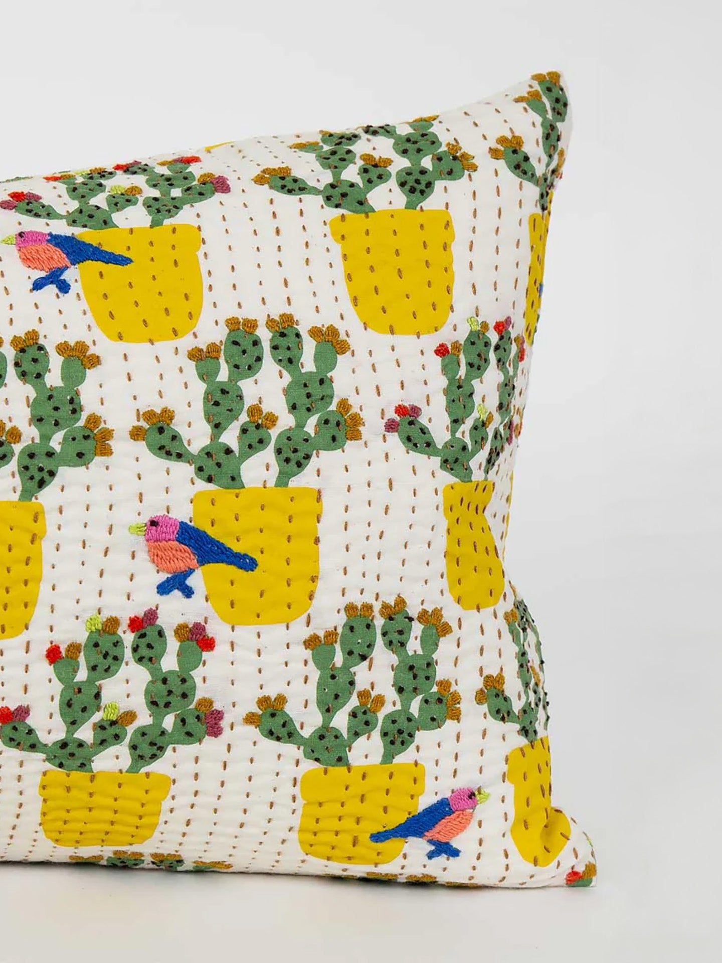 Fig cactus cushion cover (30x50cm), green