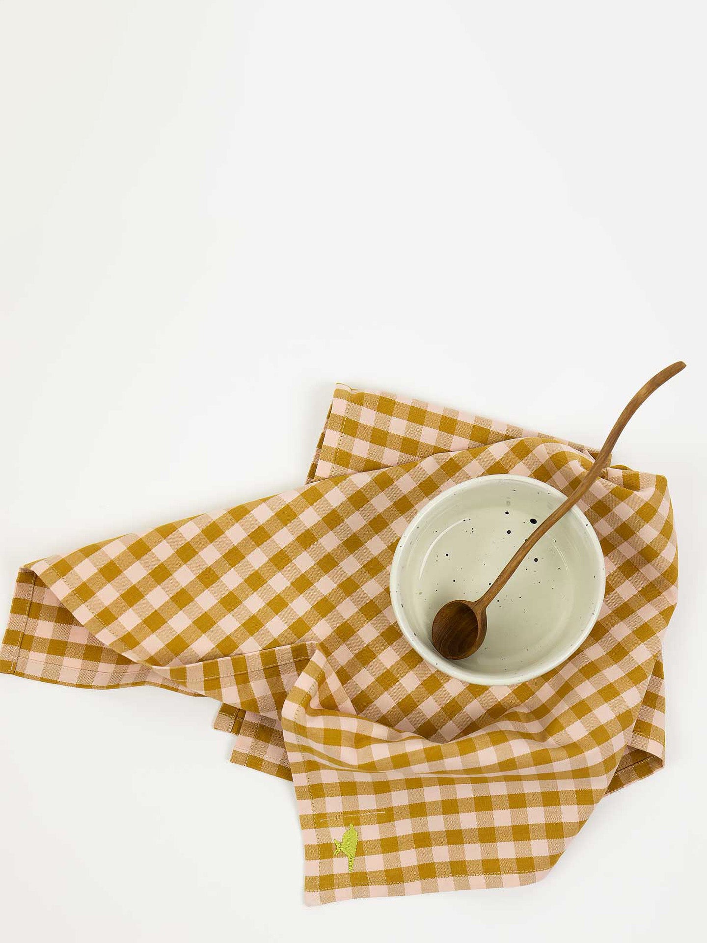 Maria kitchen towel, pink/mustard
