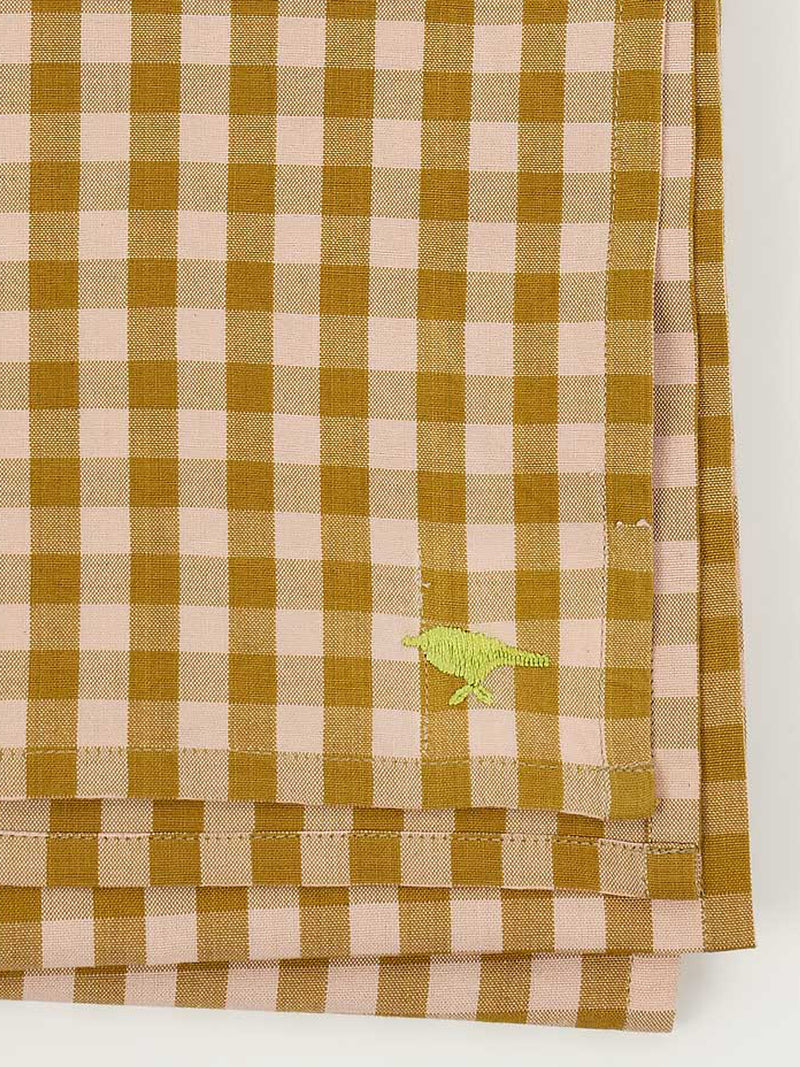 Maria kitchen towel, pink/mustard