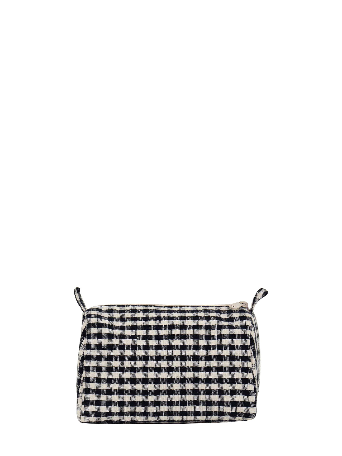 Nature eco small toiletry bag, black-ivory gingham