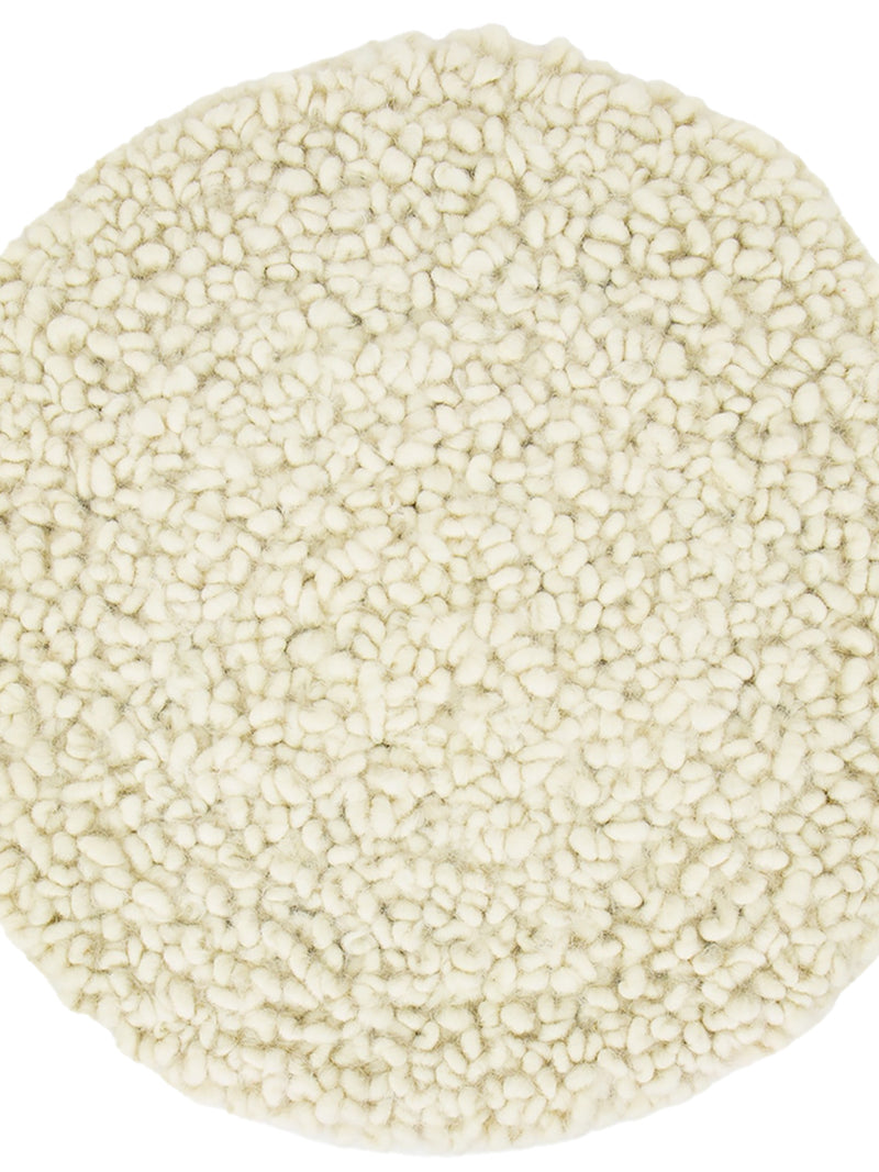Felt curl seating pad, white (Ø37 cm)
