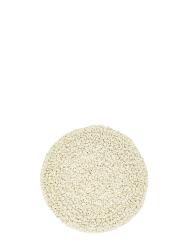 Felt curl seating pad, white (Ø37 cm)