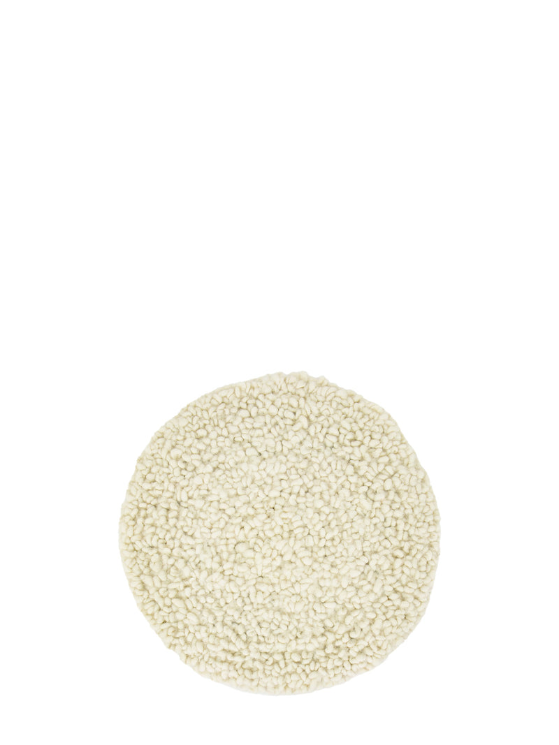 Felt curl seating pad, white (Ø37 cm)