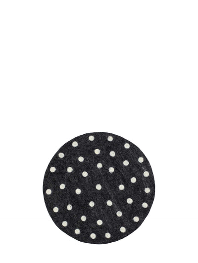 Felt dot seat pad, dark grey/white (37cm)