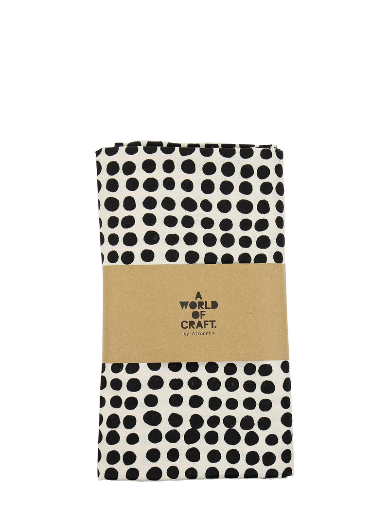 Dots table cloth, white/black (140x260 cm)