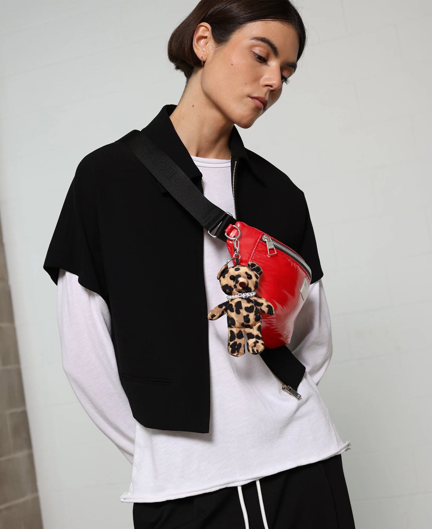 Feline bear bag charm