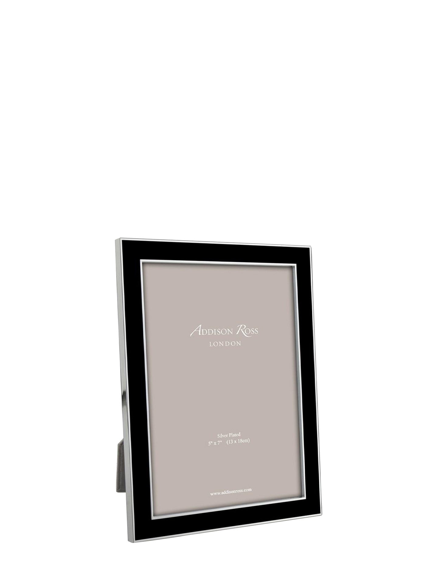 Black enamel & silver picture frame, small (13 x 18 cm)