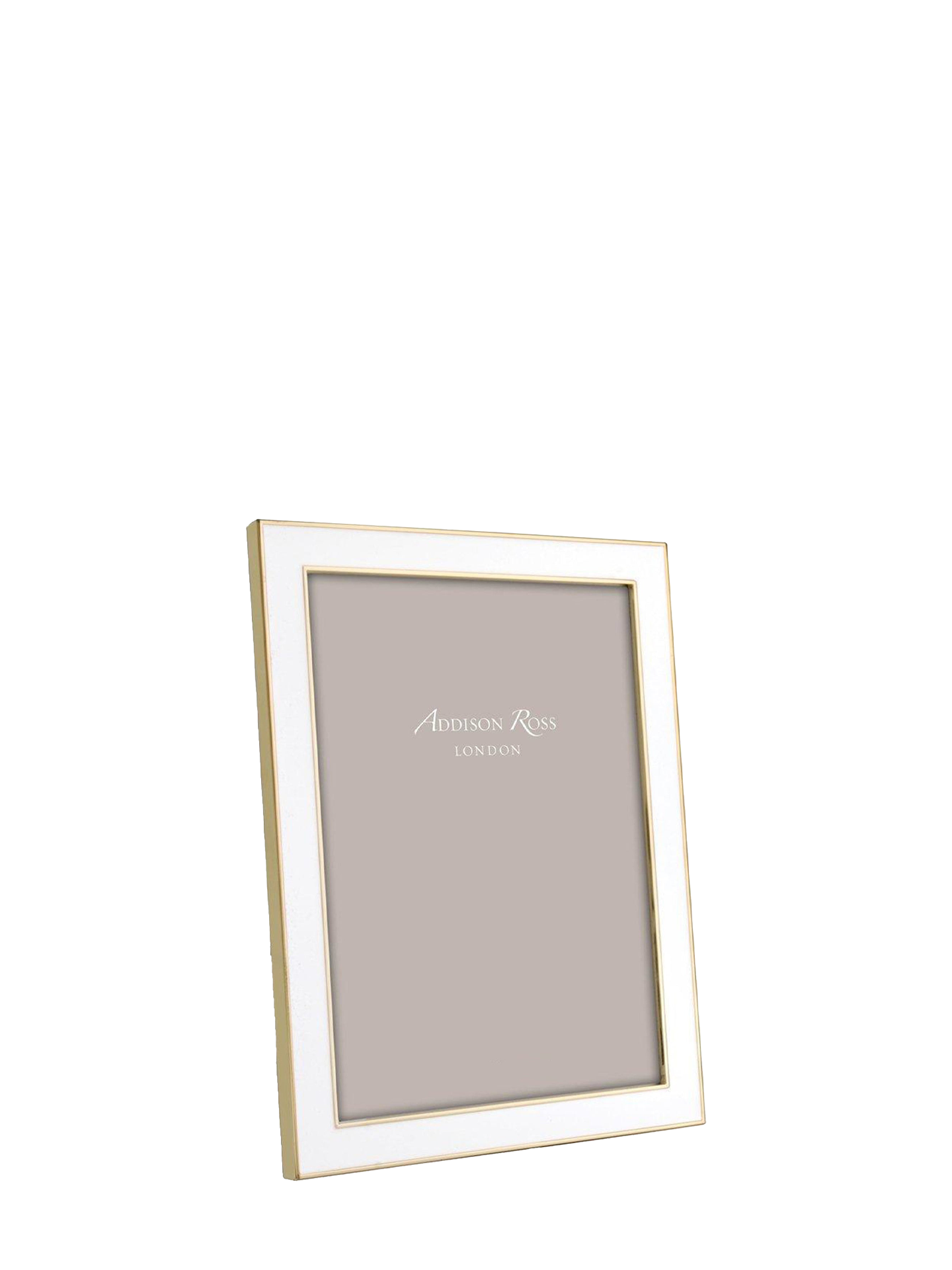 White Enamel & Gold Picture Frame, S (13 x 18 cm)