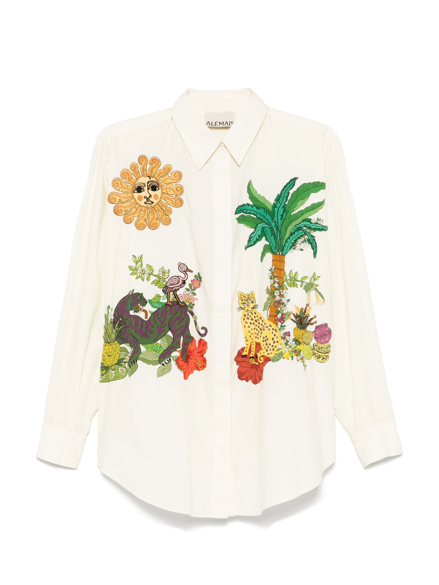 TIGER EMBROIDERED SHIRT, white