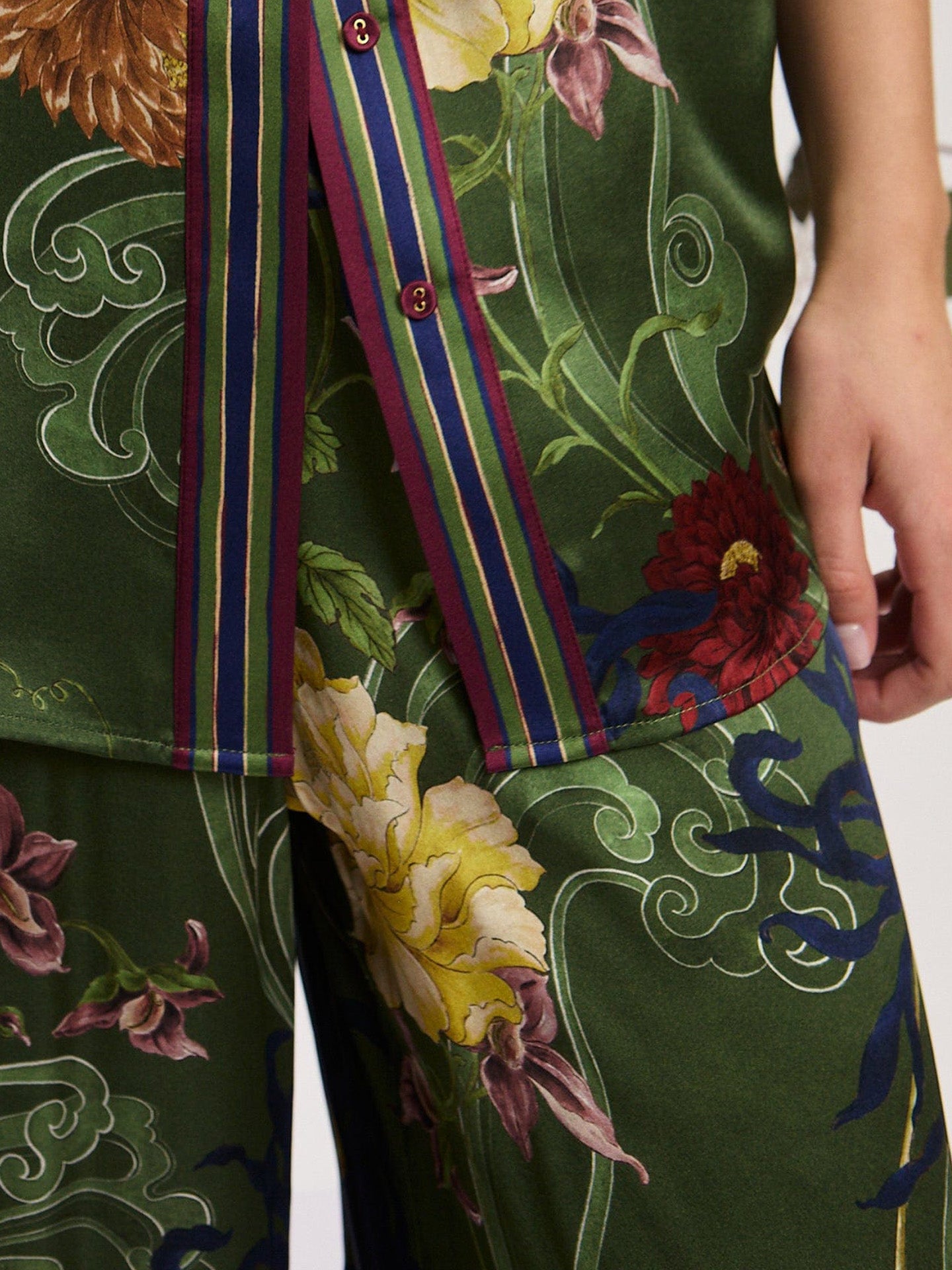 Avery silk pants, green