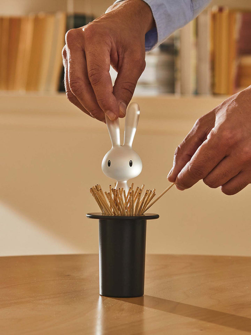 Magic bunny toothpick holder, black