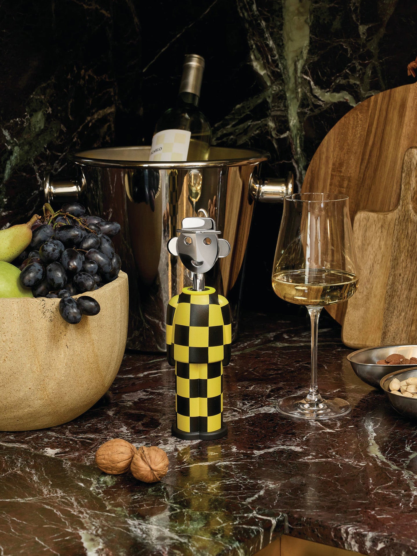 Alessandro M corkscrew, checkers yellow/black